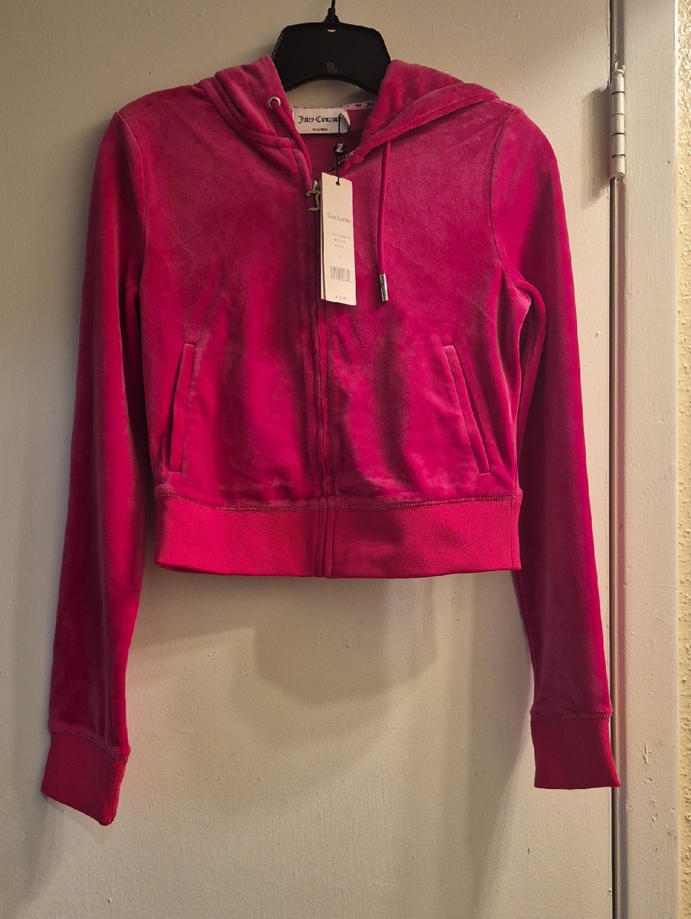 Juicy Couture Fuchsia Velour Zip-Up Hoodie